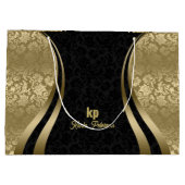 Goldschwarzer Damaskus-Dynamische Linien 2 Große Geschenktüte (Rückseite)