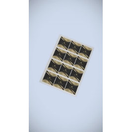 Goldschwarzer Damaskus-Dynamische Linien 2 Quadratischer Aufkleber