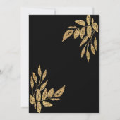 Goldschwarzer Glitzer 100. Geburtstagsfeier Einladung (Rückseite)