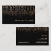 Goldschwarzer Glitzer Sparkle Glamour Visitenkarte (Vorne/Hinten)