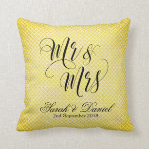 Goldschwarzer Herr u. Frau Wedding Pillow Keepsake Kissen