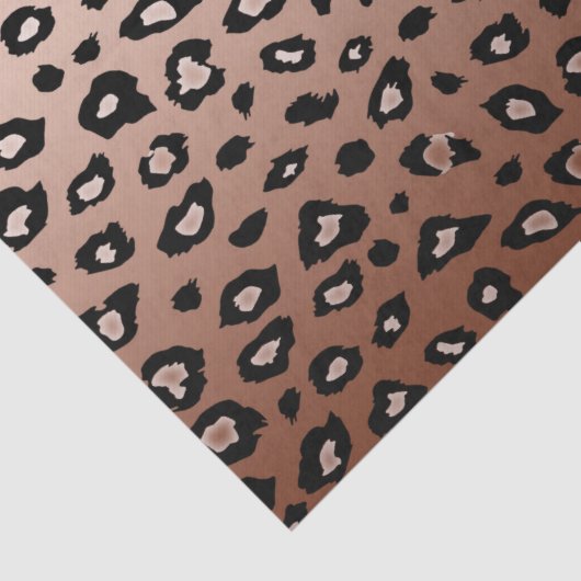 Goldschwarzer Leopard-Bronzedruck Ombre Seidenpapier (Detail)