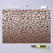 Goldschwarzer Leopard-Bronzedruck Ombre Seidenpapier (Handwerk)