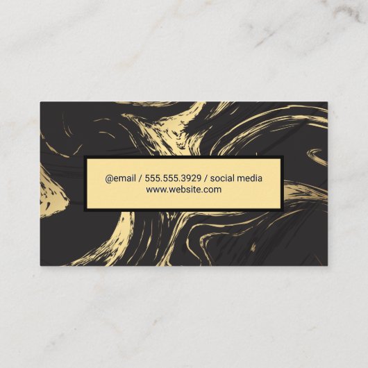 Goldschwarzer Marmor | ABSTRAKT Visitenkarte (Rückseite)