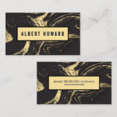 Goldschwarzer Marmor | ABSTRAKT Visitenkarte (Vorne/Hinten)