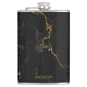 Goldschwarzer Marmor Flachmann