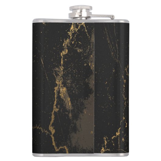 Goldschwarzer Marmor Flachmann (Rückseite)