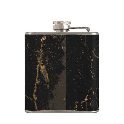 Goldschwarzer Marmor Flachmann (Rückseite)