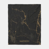 Goldschwarzer Marmor Fleecedecke (Vorderseite)