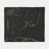 Goldschwarzer Marmor Fleecedecke (Vorderseite (Horizontal))
