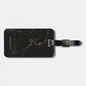 Goldschwarzer Marmor Gepäckanhänger (Rückseite horizontal)