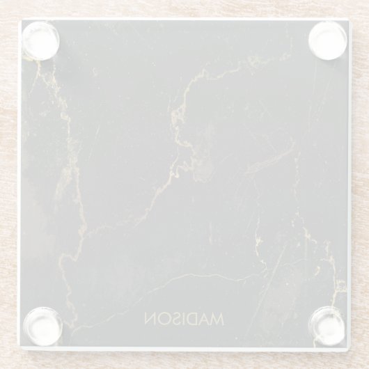 Goldschwarzer Marmor Glasuntersetzer (Rückseite)