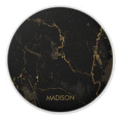 Goldschwarzer Marmor Keramikknauf (Vorderseite)