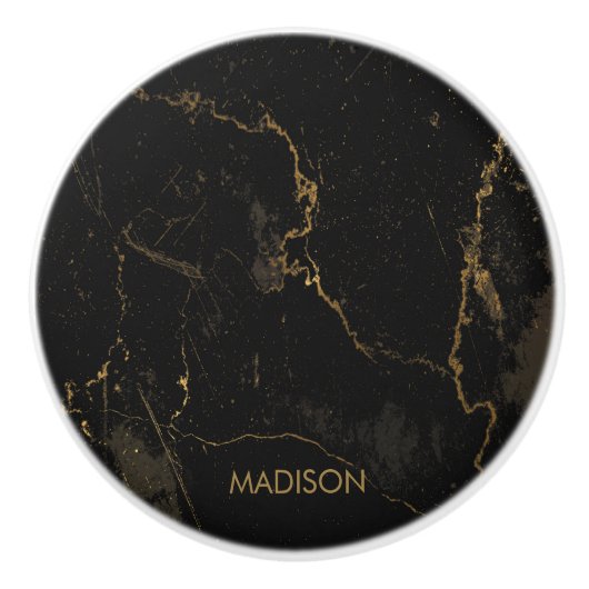 Goldschwarzer Marmor Keramikknauf (Vorderseite)