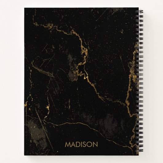 Goldschwarzer Marmor Notizblock (Rückseite)