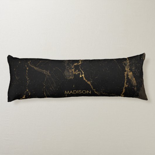 Goldschwarzer Marmor Seitenschläferkissen (Rückseite)