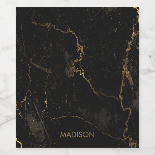 Goldschwarzer Marmor Weinetikett (Einzelnes Label)