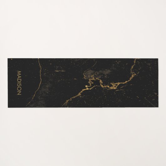 Goldschwarzer Marmor Yogamatte (Rückseite (Horizontal))