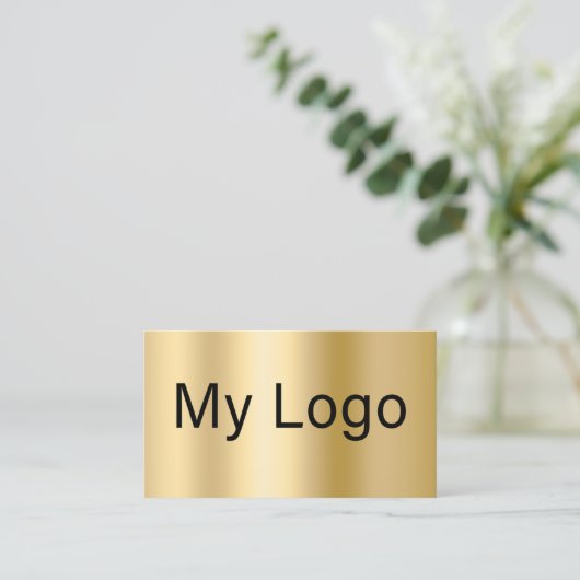 Goldschwarzer QR-Code, rechteckiges Logo Visitenkarte (Stehend Vorderseite)