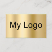 Goldschwarzer QR-Code, rechteckiges Logo Visitenkarte (Vorderseite)