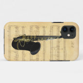 Goldschwarzer Saxophon-Noten iPhone 5 Kasten Case-Mate iPhone Hülle (Rückseite (Horizontal))