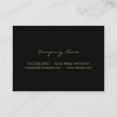 Goldschwarzer Schwarz-Folie (Beige / Schwarz) Visitenkarte (Rückseite)