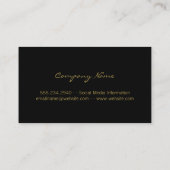 Goldschwarzer Schwarz-Folie (braun / schwarz) Visitenkarte (Rückseite)