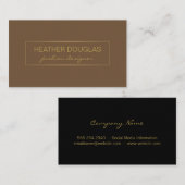 Goldschwarzer Schwarz-Folie (braun / schwarz) Visitenkarte (Vorne/Hinten)