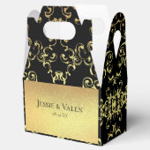 Goldschwarzer Swirl Gothic Wedding Geschenkschachtel (Geöffnet)