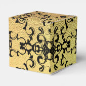 Goldschwarzer Swirl Gothic Wedding Geschenkschachtel (Rückseite)
