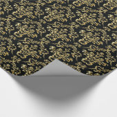 Goldschwarzes Damast-Packpapier Geschenkpapier (Ecke)