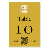 Goldschwarzes Firmenlogo QR-Tischnummer Tischnummer (Rückseite)