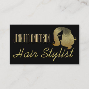 Goldschwarzes Haar-Stylist-SalonCosmetologist Terminkarte