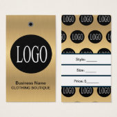 Goldschwarzes Logo mit Bar-Code-Bekleidungspreis-T (Vorne & Hinten)