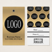 Goldschwarzes Logo mit Bar-Code-Bekleidungspreis-T (Vorne & Hinten)