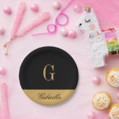 Goldschwarzes Pappteller (Party)