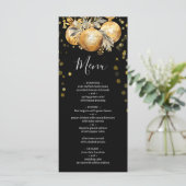 Goldschwarzes Weihnachtsmenü Menükarte (Stehend Vorderseite)