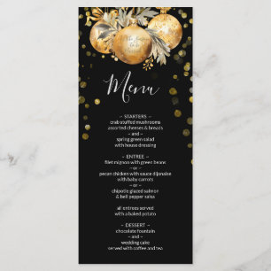 Goldschwarzes Weihnachtsmenü Menükarte