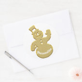 Goldschwellender niedlicher Schneemannsticker Runder Aufkleber (Umschlag)