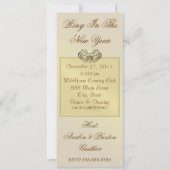 Goldschwert-Masquerade Schwarz Neujahr Einladung (Rückseite)