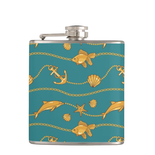 Goldseemuster Flachmann (Vorderseite)