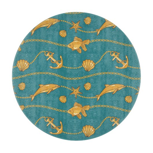 Goldseemuster Schneidebrett (Vorderseite)