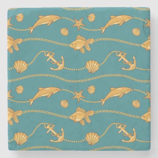 Goldseemuster Steinuntersetzer (Vorderseite)