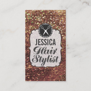 GOLDsequins-Schein-Haar-Stylist-Verabredung Terminkarte