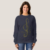 GoldShimmery Musik Sweatshirt (Vorne ganz)