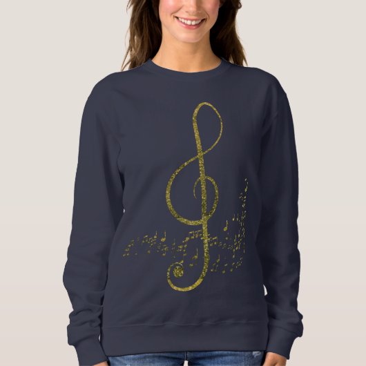 GoldShimmery Musik Sweatshirt (Vorderseite)