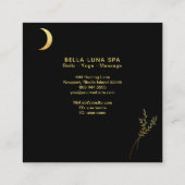 *~* Goldsichelförmiges Mond-Goldlaub-Blätter Quadratische Visitenkarte (Rückseite)