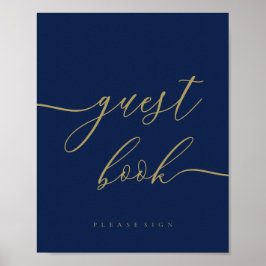 Goldsignatur der Marine Poster