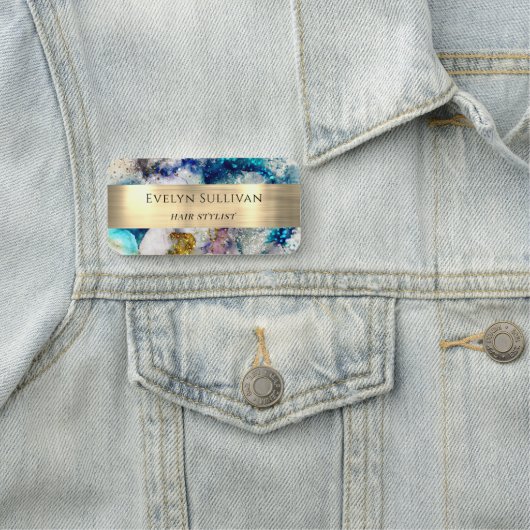 Goldsilber-Glitzer Namensschild (Beispiel)