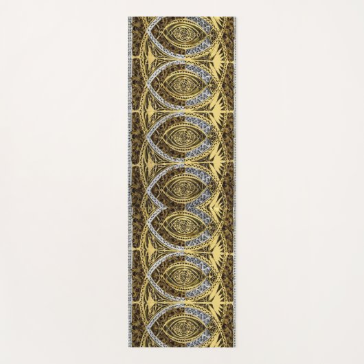 Goldsilber- und Onyx-Wirbel Yogamatte (Vorderseite)
